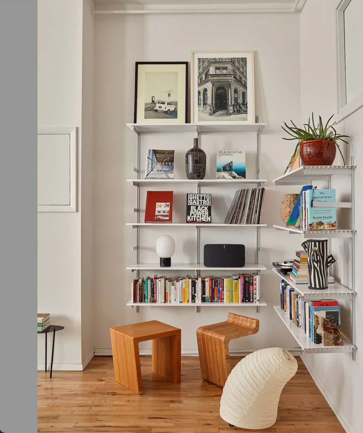 NYC Physician Designs Bookstore-Inspired Reading Nook with Modern Shelving