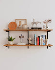 Wall Mounted Shelving Units - 2 Shelf Wood