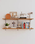 Wall Mounted Shelving Units - 2 Shelf Wood