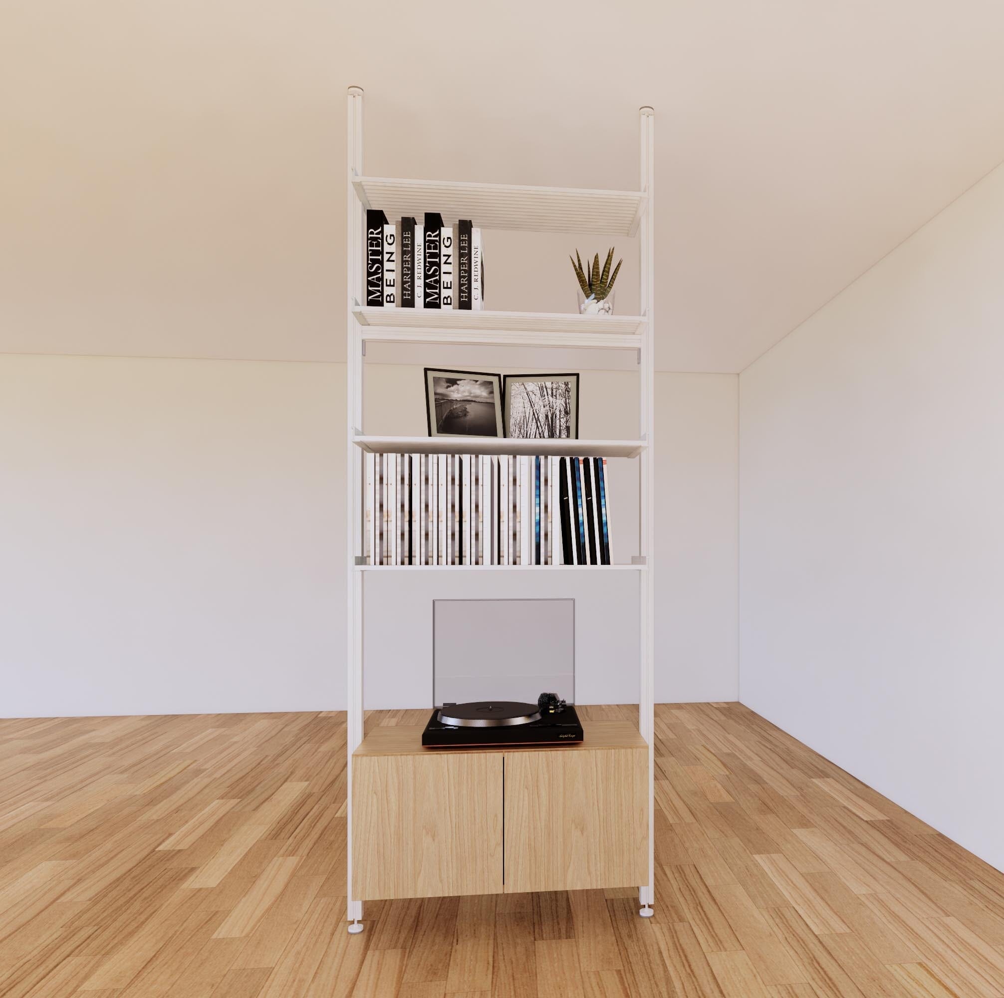 ModShelf Floor to Ceiling Room Divider Shelving w/Cabinets