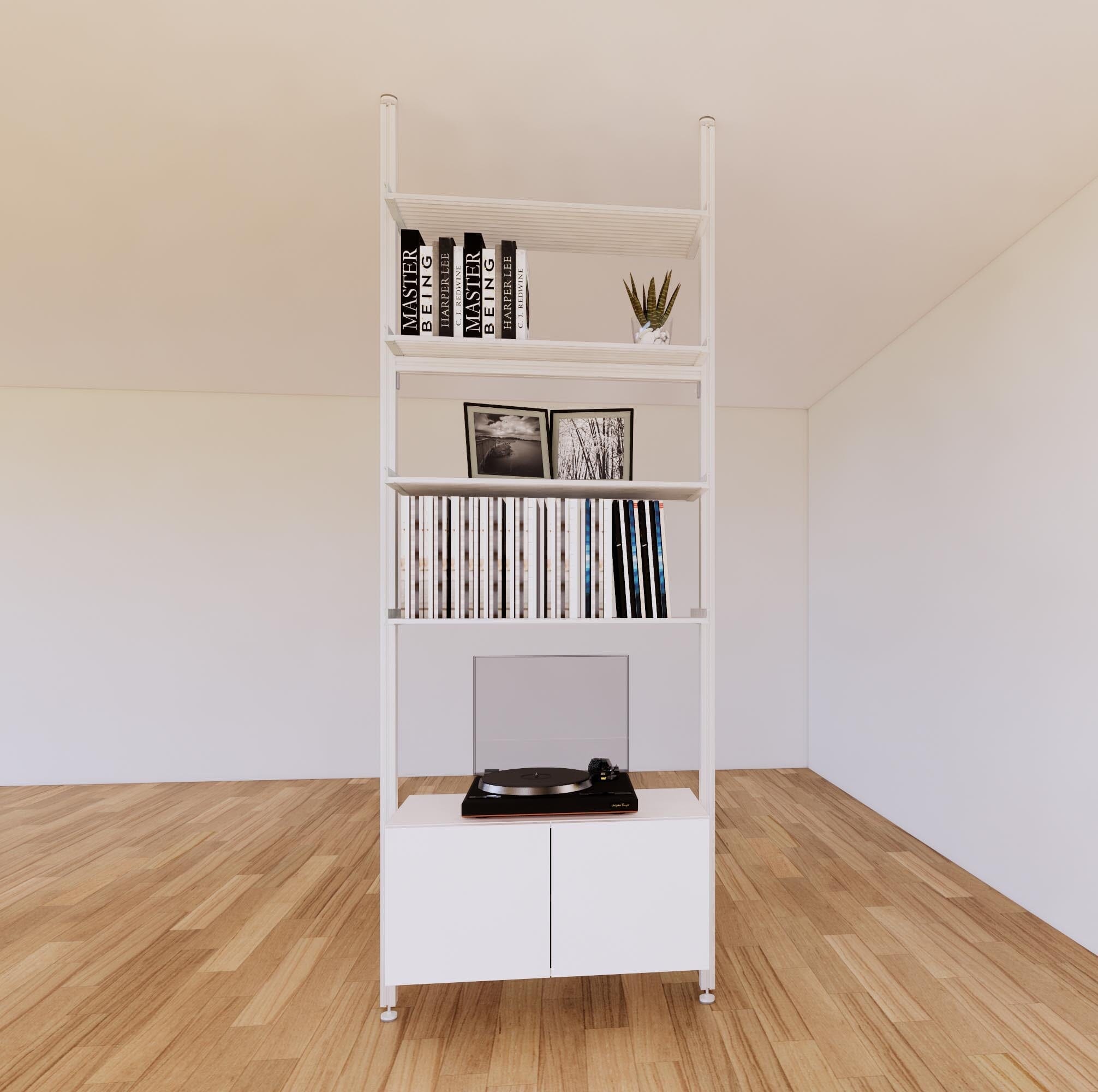 ModShelf Floor to Ceiling Room Divider Shelving w/Cabinets