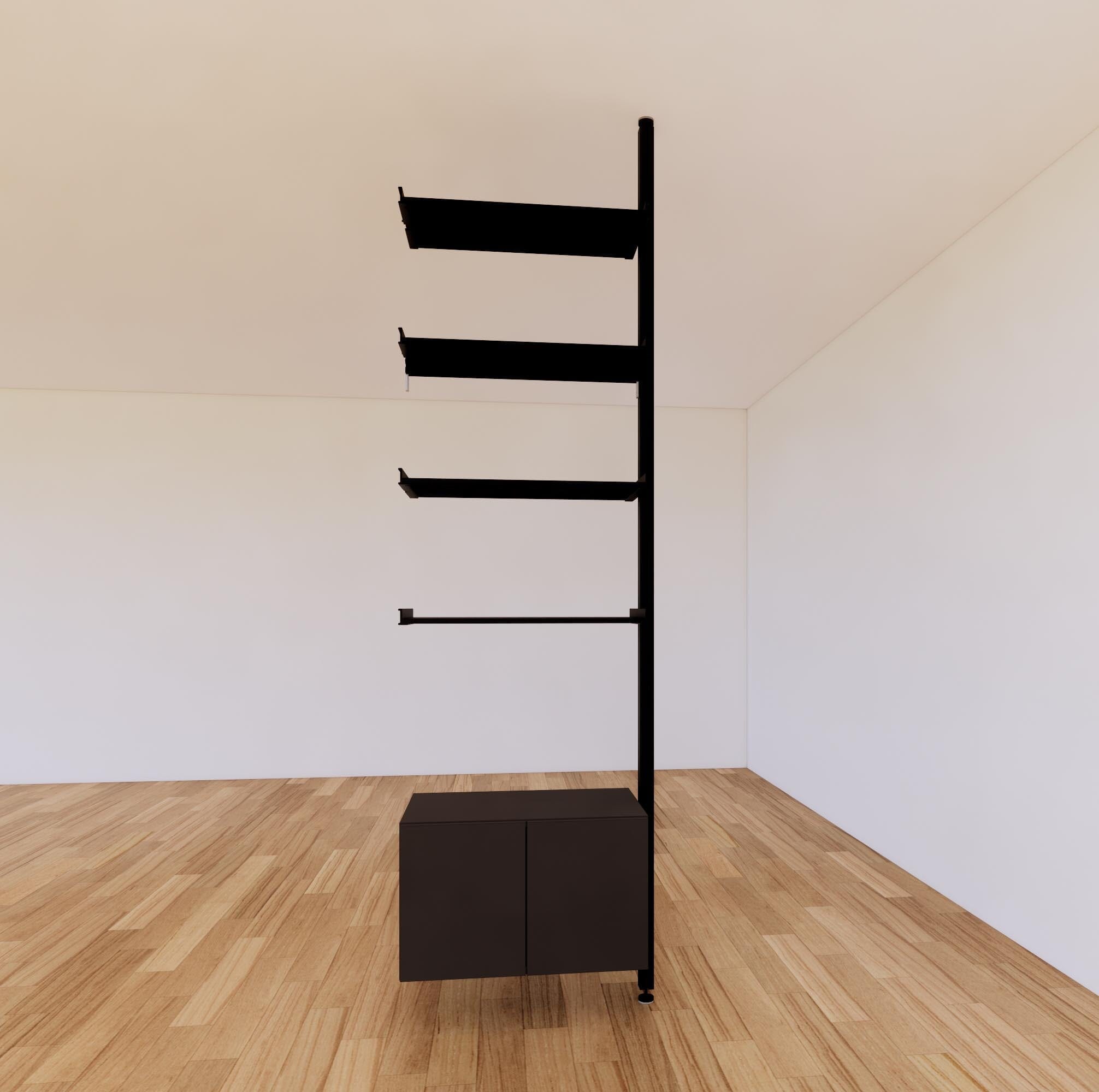 ModShelf Floor to Ceiling Room Divider Shelving w/Cabinets