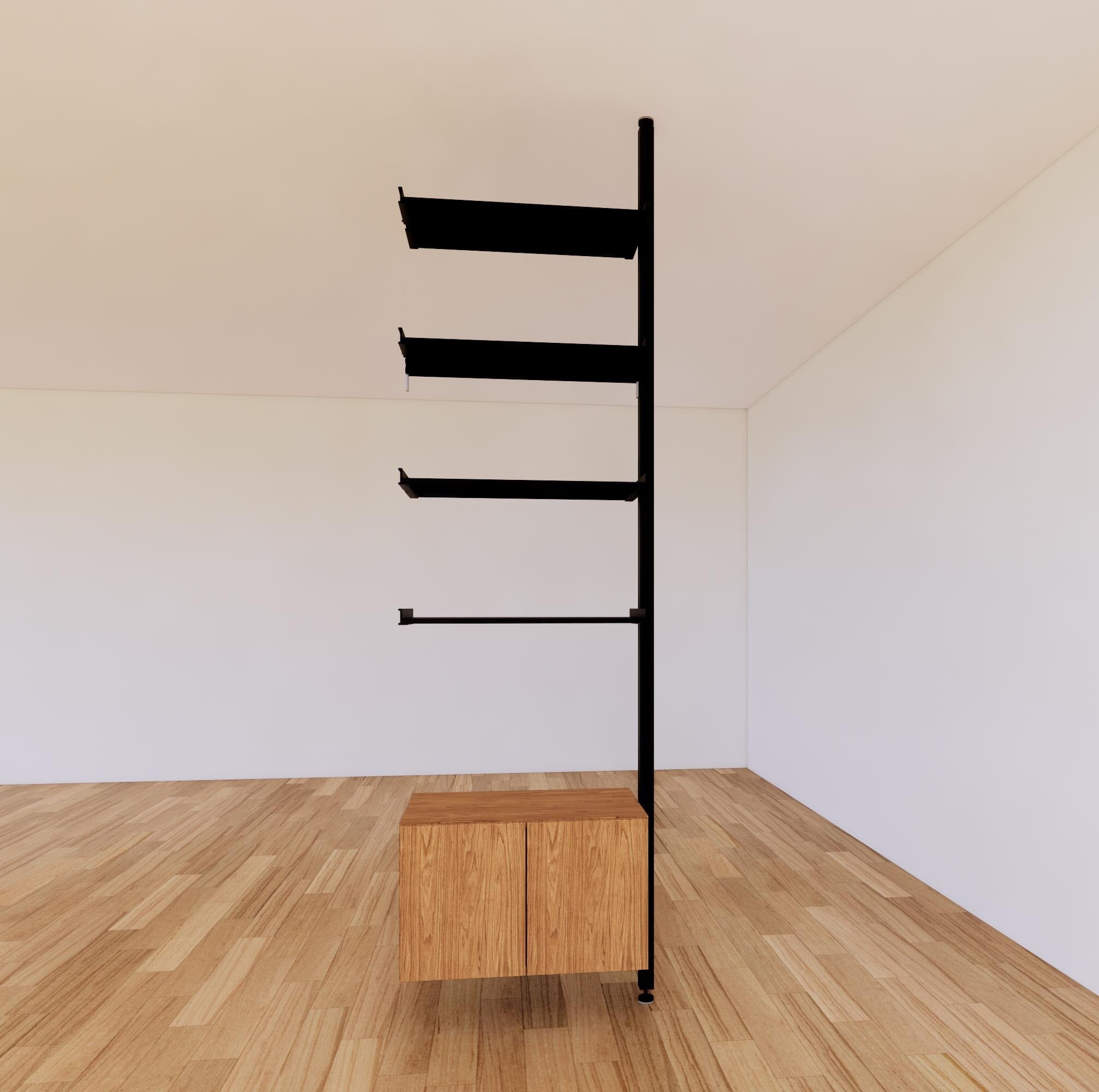 ModShelf Floor to Ceiling Room Divider Shelving w/Cabinets