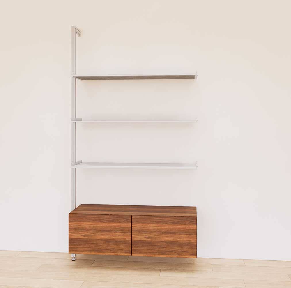 Retail Display Shelving with Base Cabinets