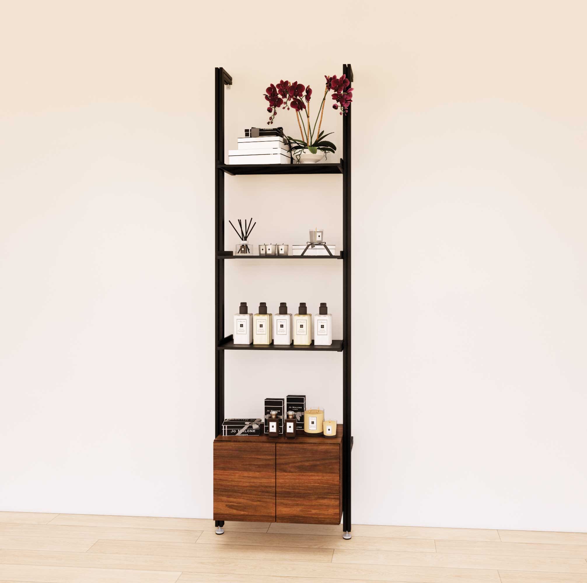 Retail Display Shelving with Base Cabinets