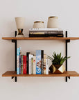 Wall Mounted Shelving Units - 2 Shelf Wood