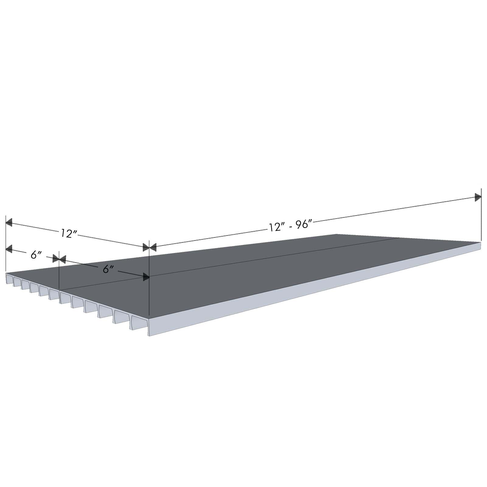 12" Deep Aluminum Shelf