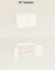 Modular media shelving unit, 24-inch shelf width, shown with open shelf levels.