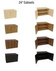 Harmony 4 Bay Media Unit - Aluminum + Wood Shelves and Cabinets