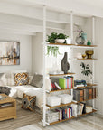 Aluminaire Wood Inspired Floor to Ceiling Shelving