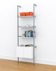 Minimalist white 24-inch PAL series cabinet from Modern Shelving with versatile storage options.