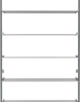 Modular shelving unit, shown with open shelving.