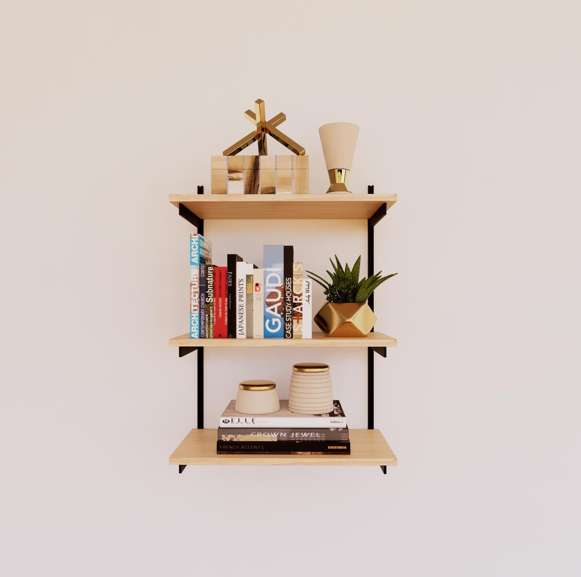 Wall Mounted Shelving Units - 3 Shelf Wood