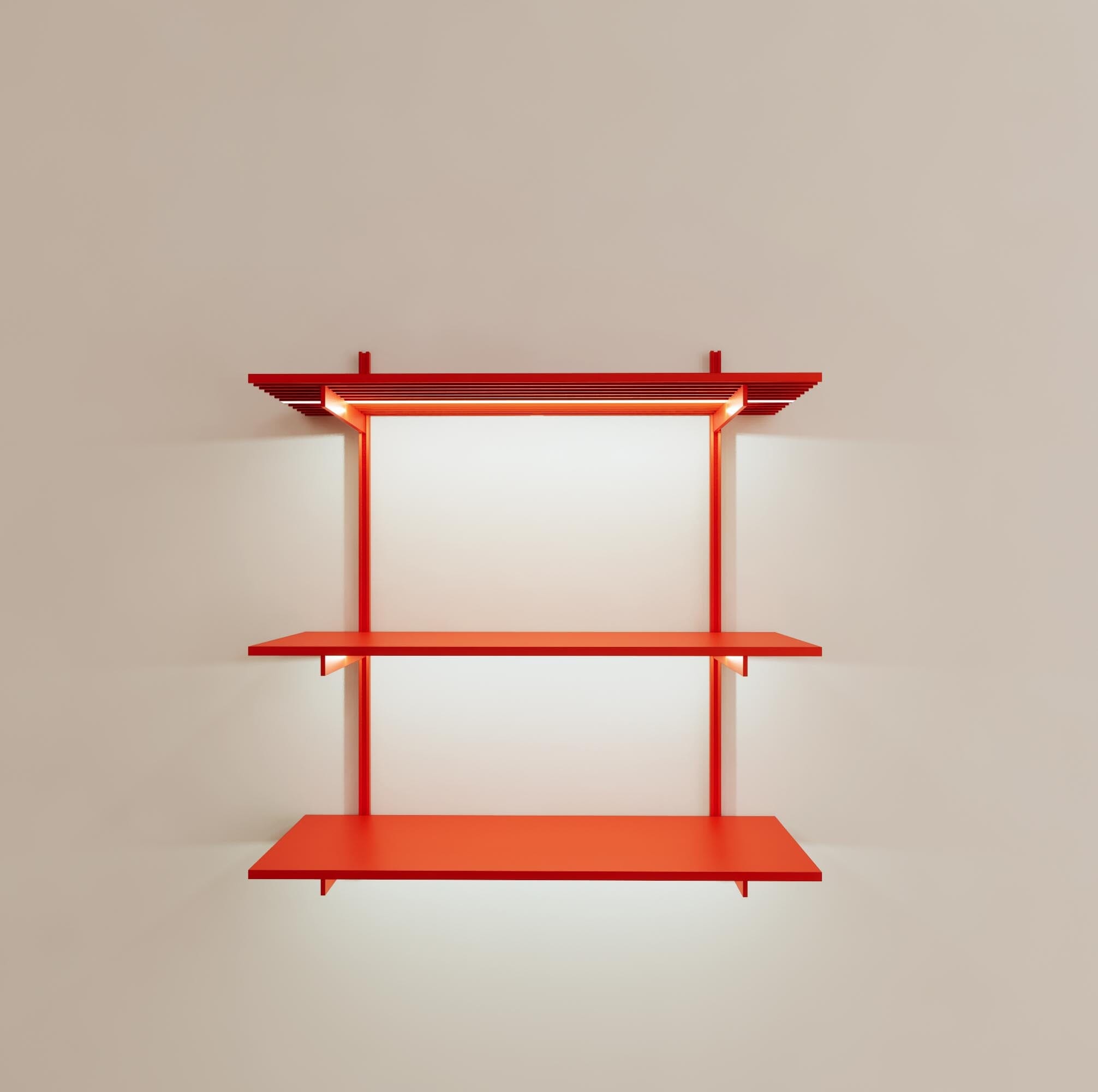 Wall Mounted Shelving Units - 3 Shelf Unit Wood/Aluminum