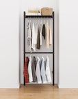 Aluminum Closet Storage System – 2 Hang Bars + 1 Shelf