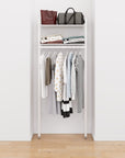 Aluminum Closet Storage System – 1 Hang Bar + 2 Shelves