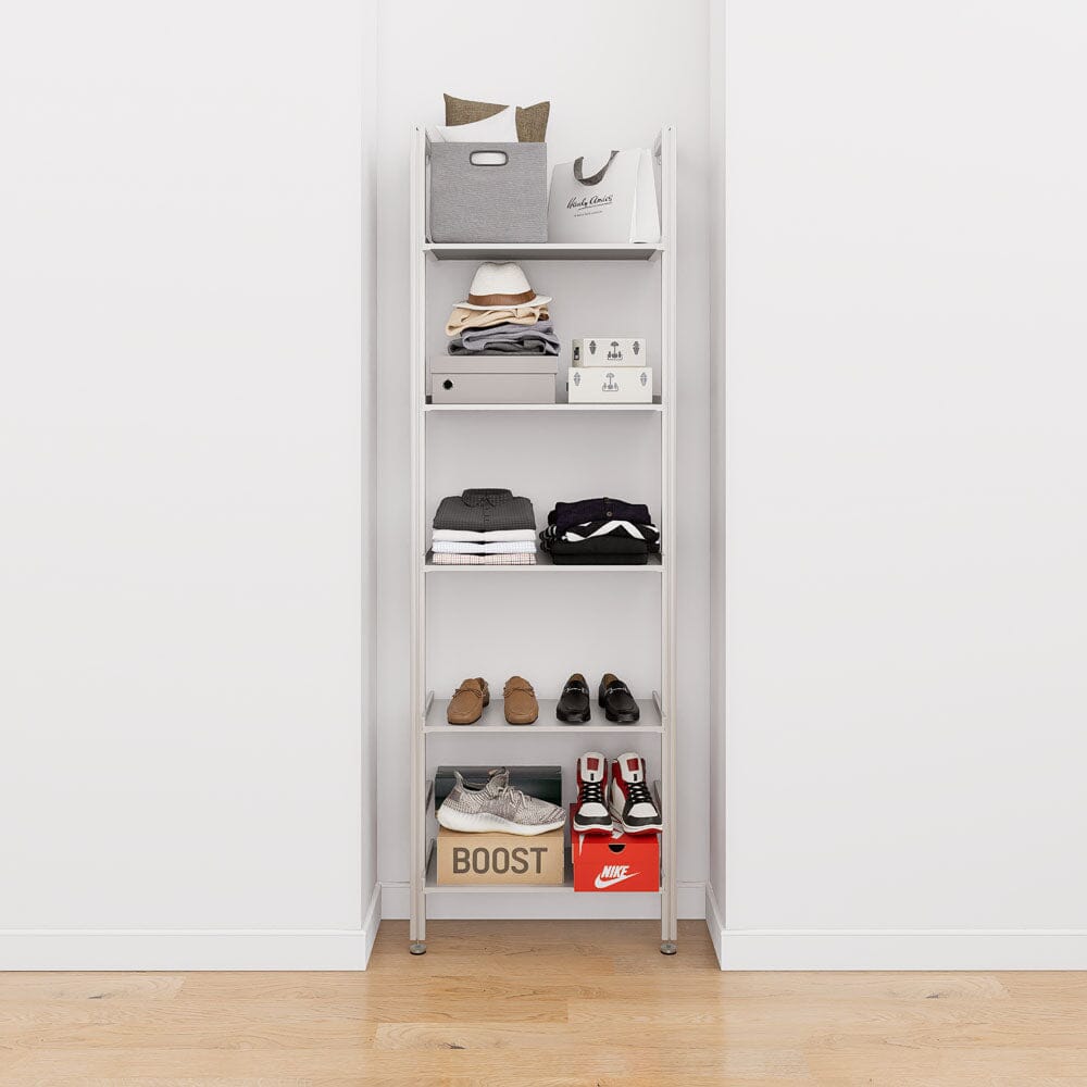 Adjustable Closet Shelving System - 5 Shelves.