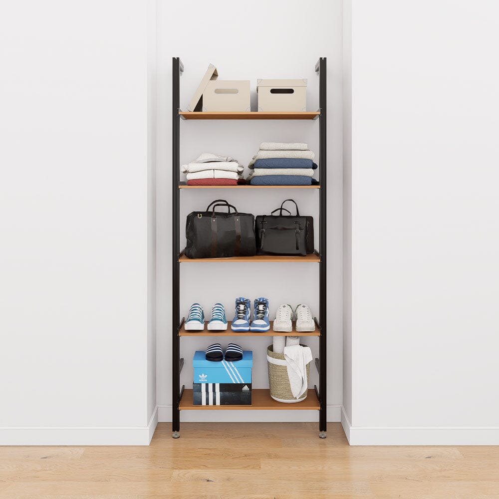 Adjustable Closet Shelving System - 5 Shelves.