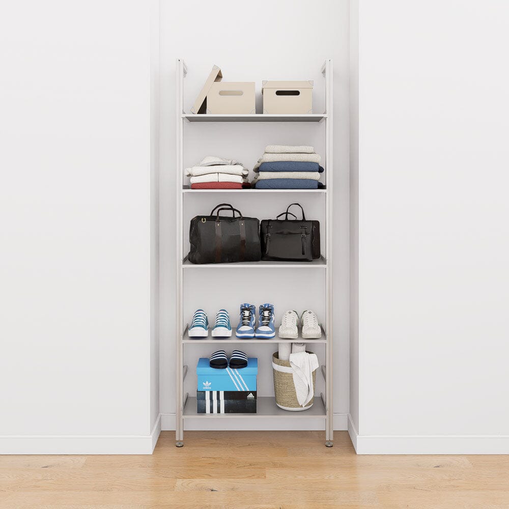 Adjustable Closet Shelving System - 5 Shelves.