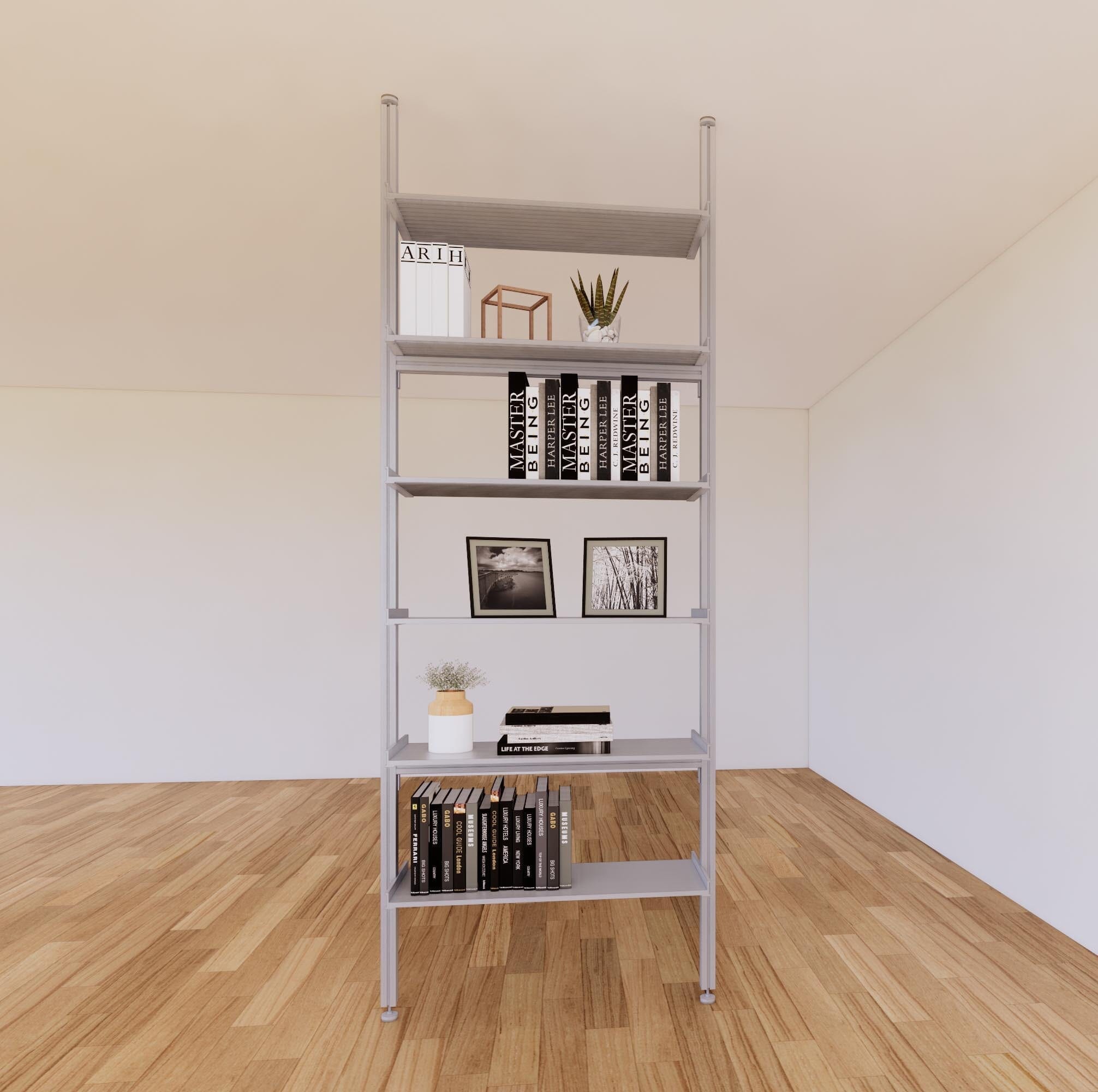 ModShelf Floor to Ceiling Room Divider Shelving w/Cabinets