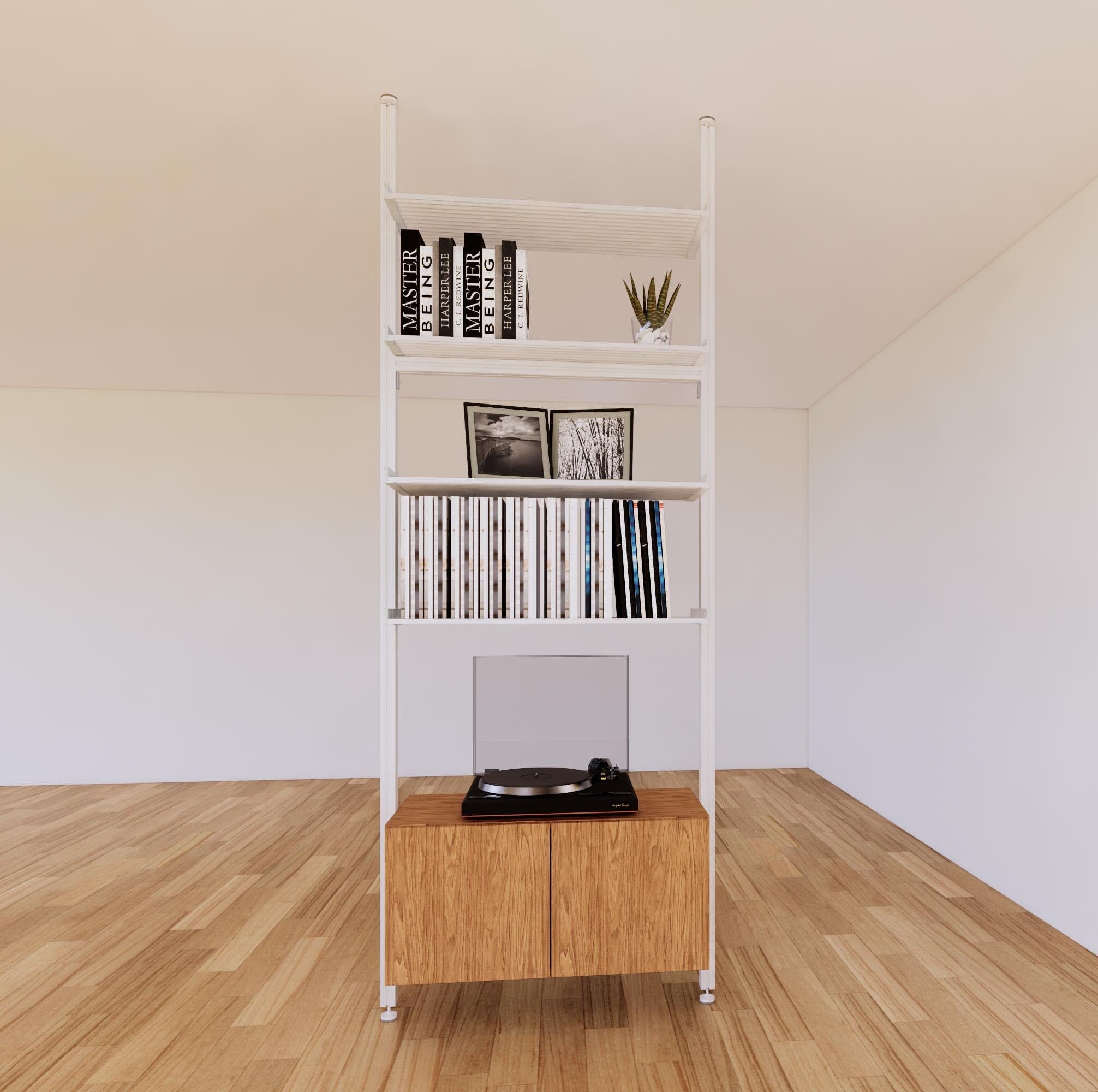 ModShelf Floor to Ceiling Room Divider Shelving w/Cabinets