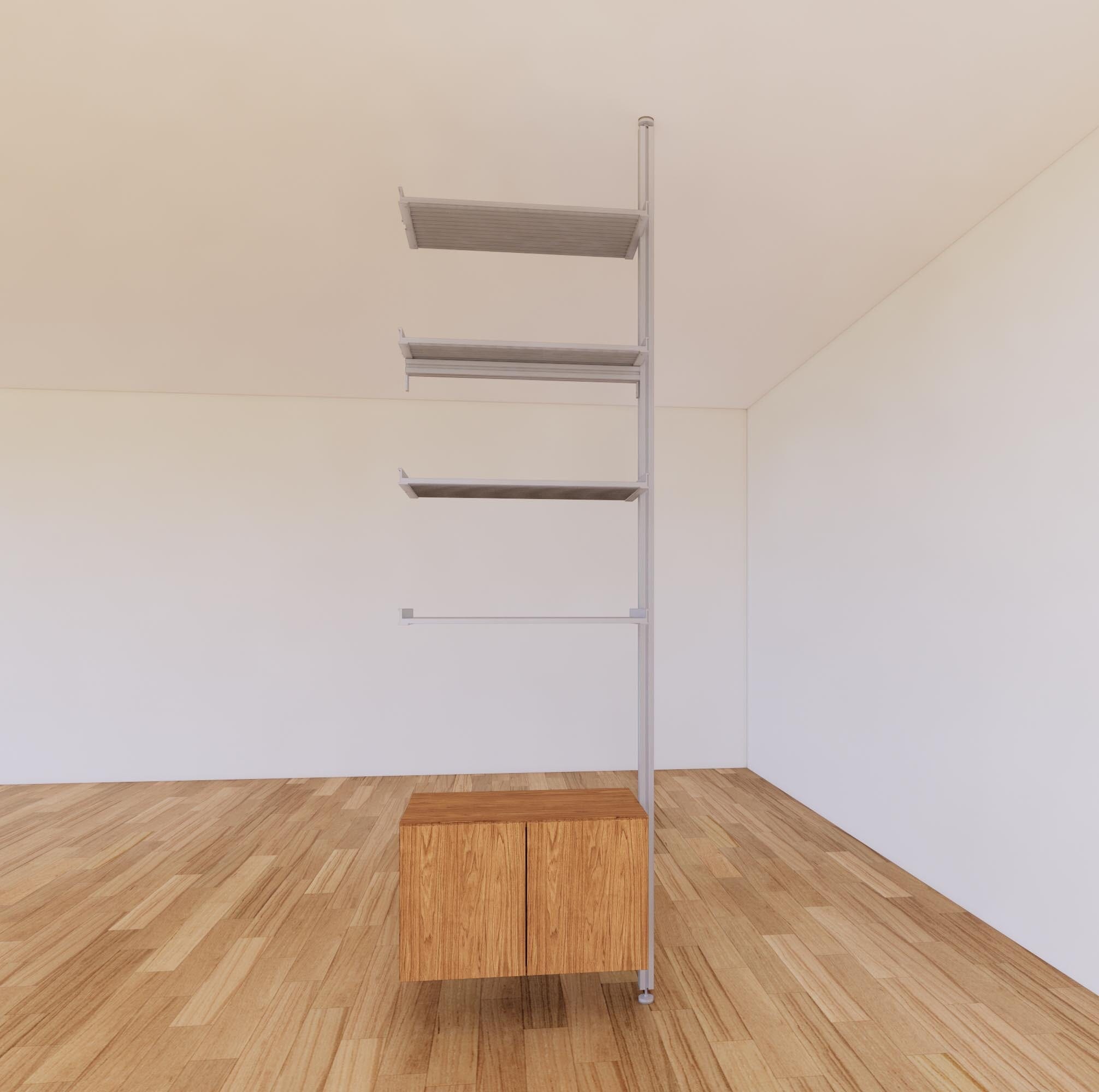 ModShelf Floor to Ceiling Room Divider Shelving w/Cabinets