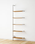 Wood shelf modular shelving extension, 33-inch shelf width, shown with open shelf levels.