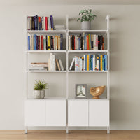 Modular Shelving Units - Aluminum Shelves and Wood Cabinets