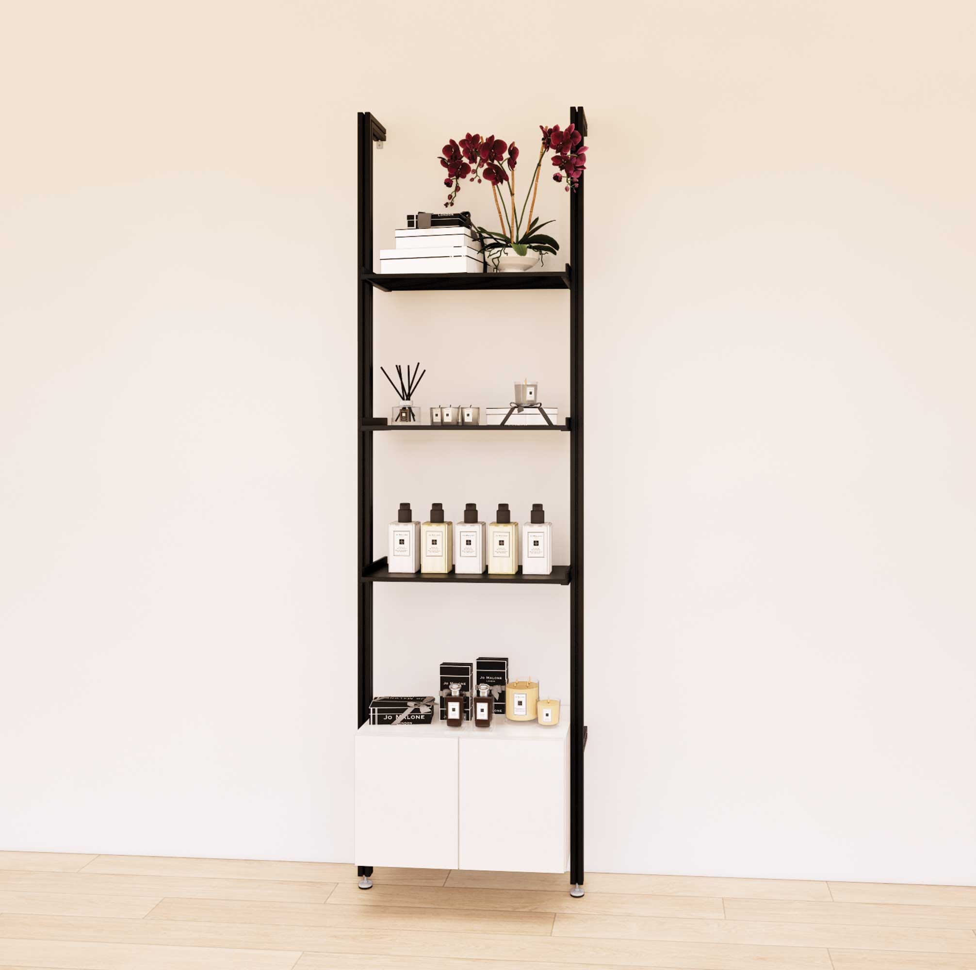 Retail Display Shelving with Base Cabinets