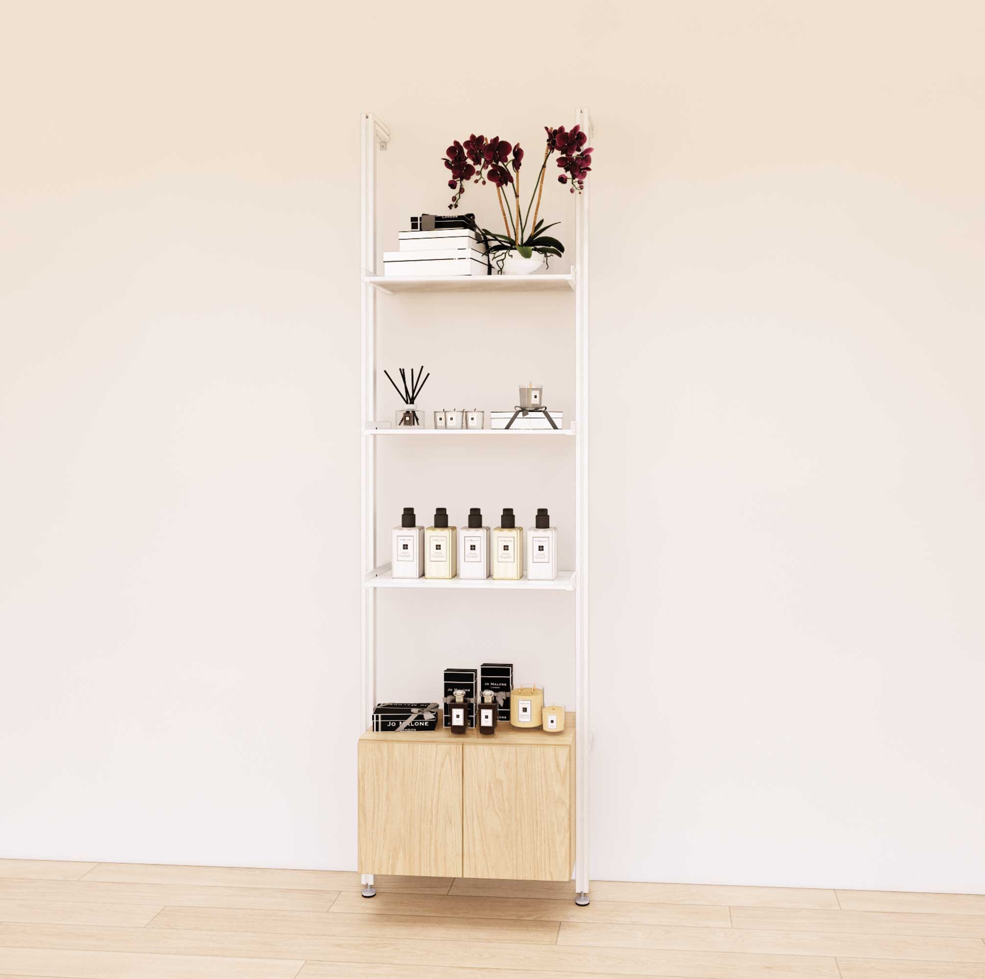 Retail Display Shelving with Base Cabinets