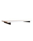 WAL shelf with white shelf and black supports, shown as a single modular shelf with side brackets.