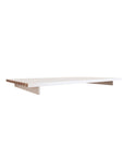 WAL shelf with white shelf and satin supports, shown as a single modular shelf with side brackets.