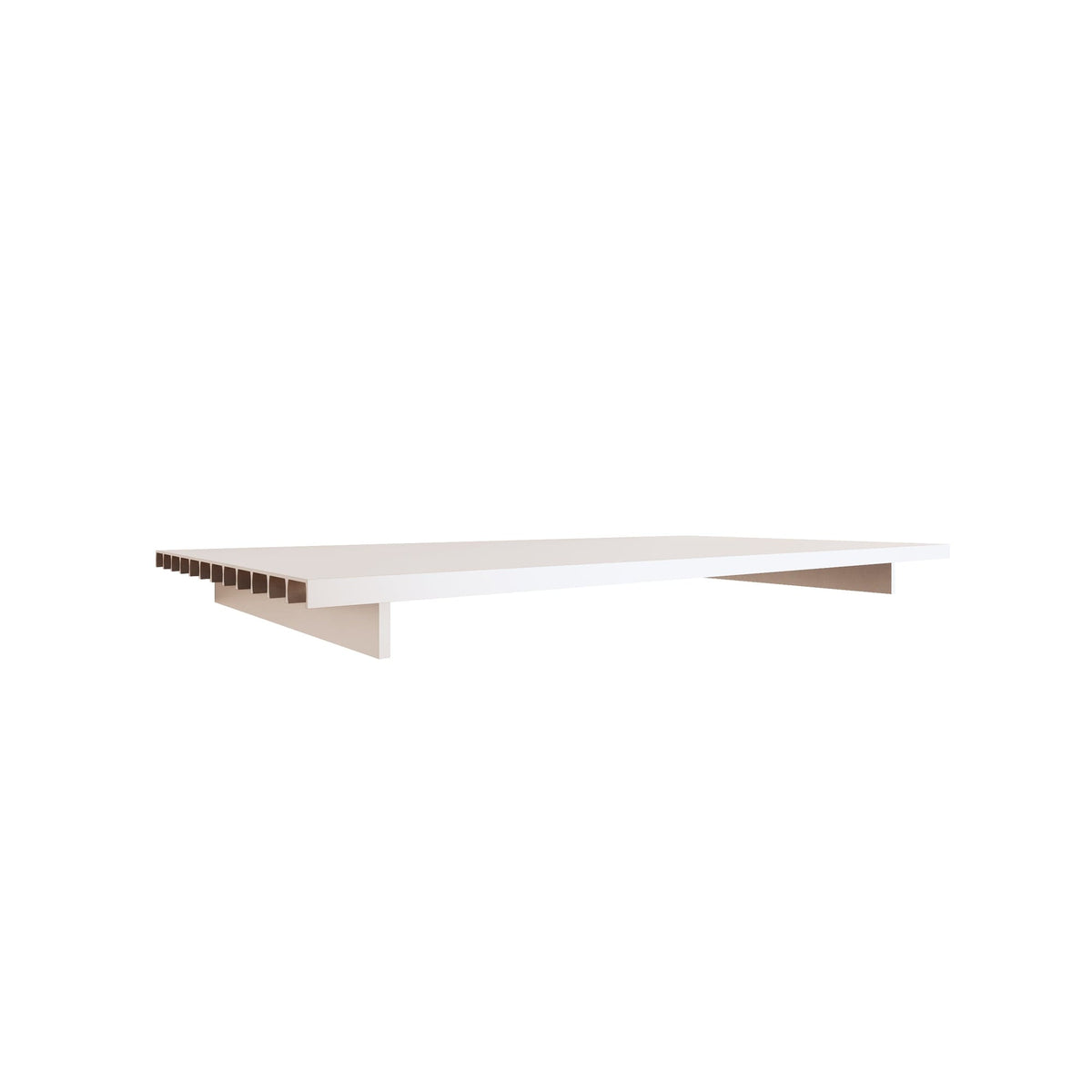 WAL shelf with white shelf and white supports, shown as a single modular shelf with side brackets.