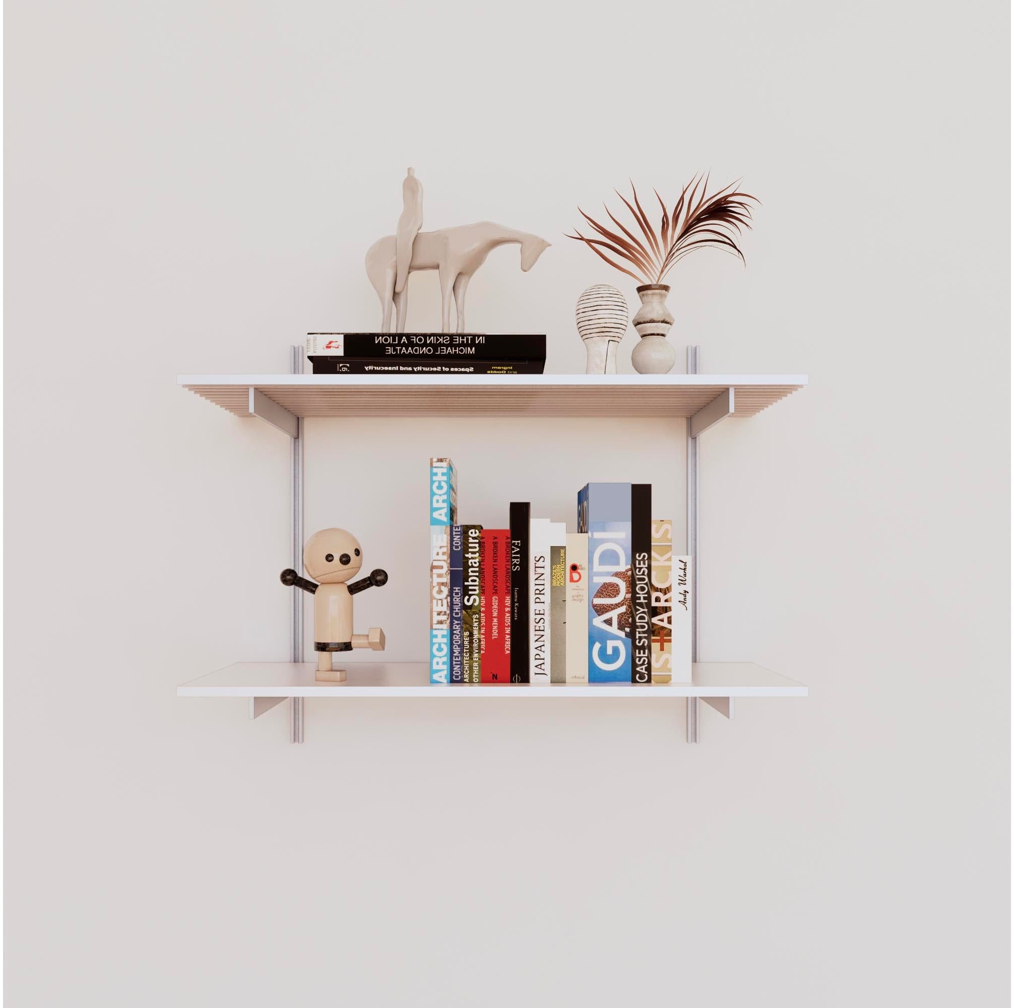 Wall Mounted Shelving Units - 2 Shelf Aluminum