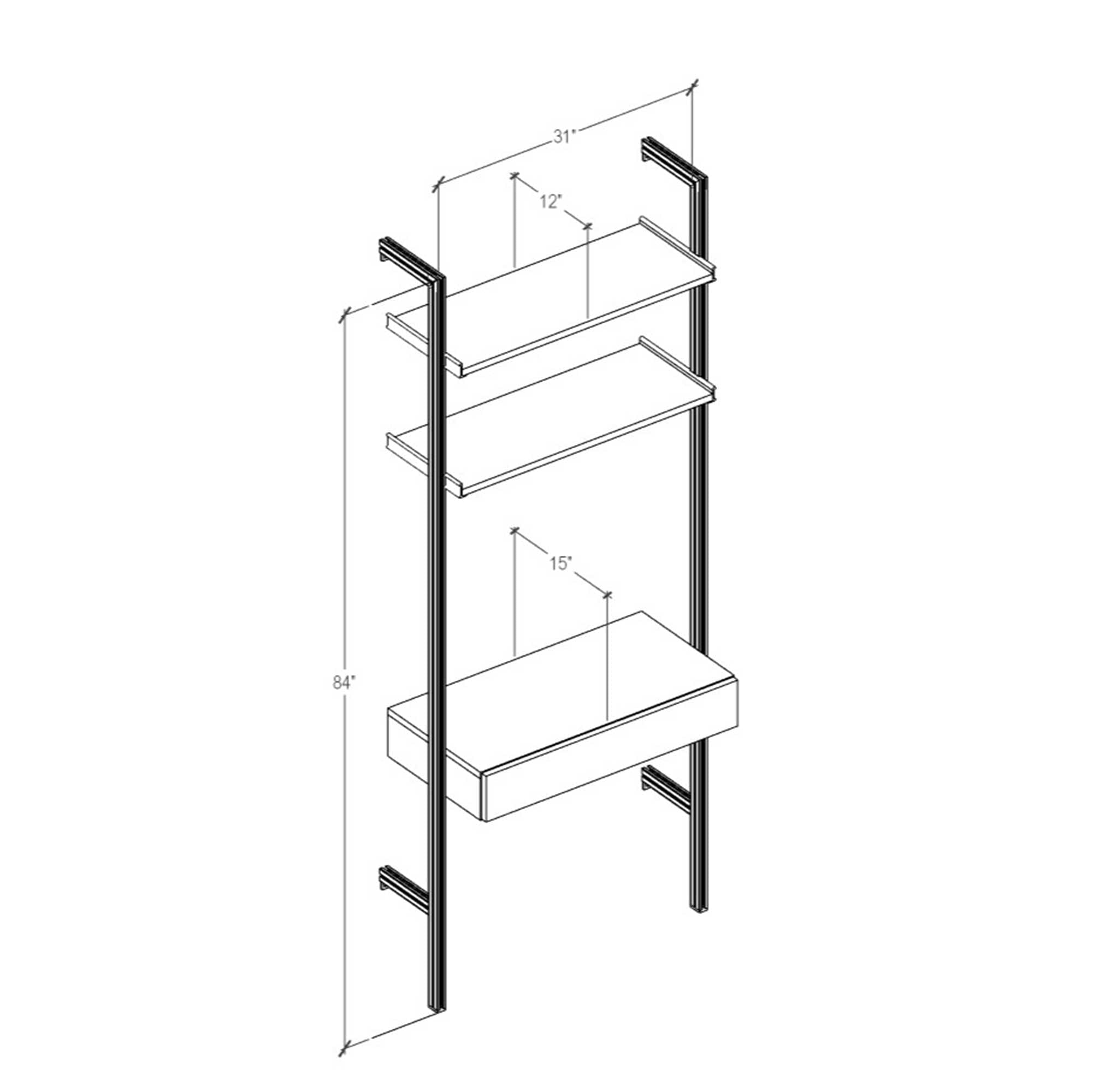31&quot; Desk Option with Shelves