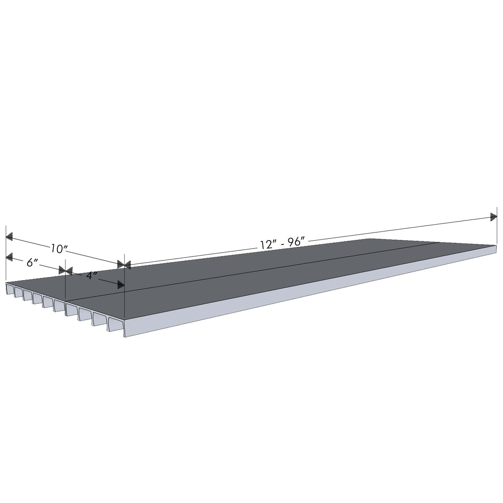 10" Deep Aluminum Shelf