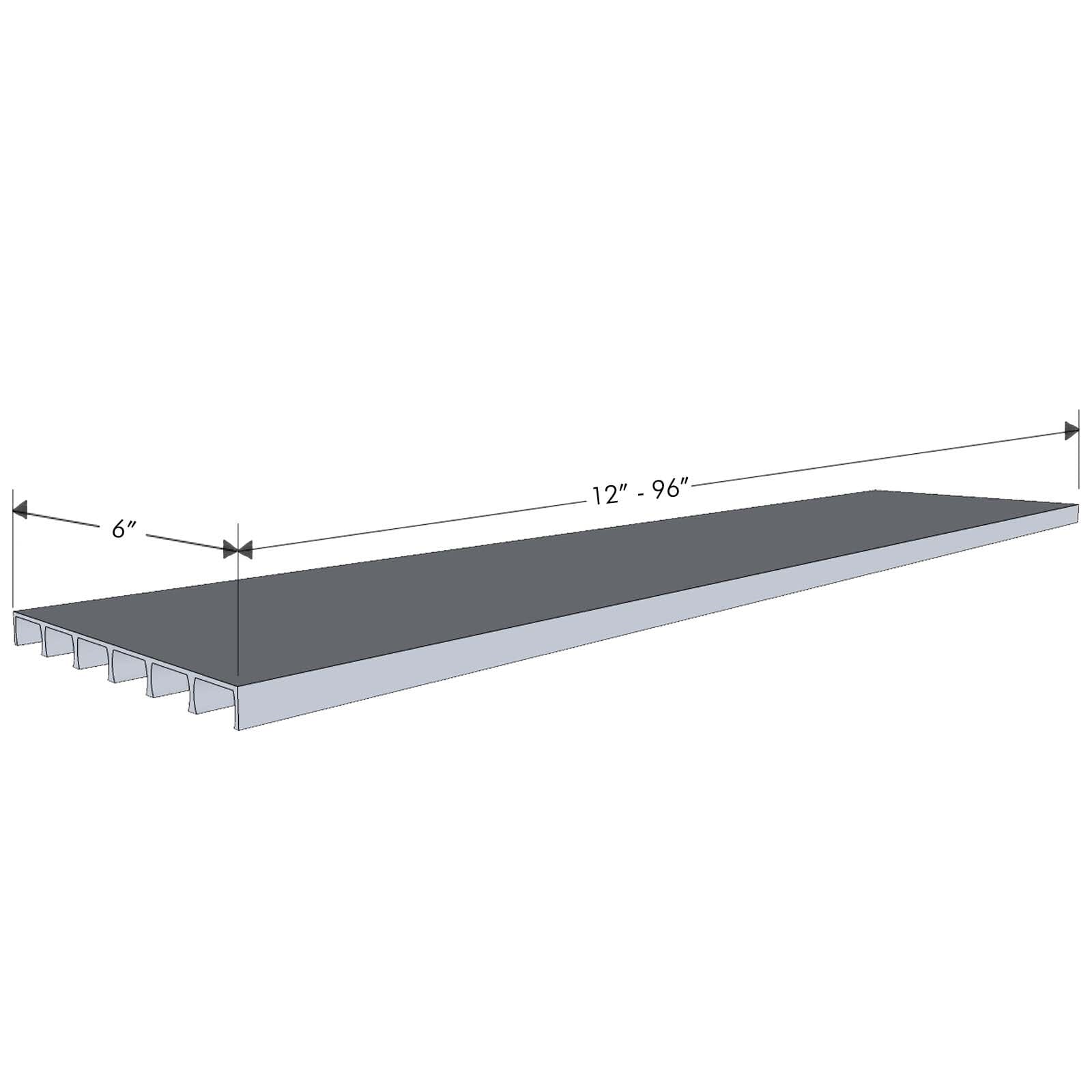 6" Deep Aluminum Shelf