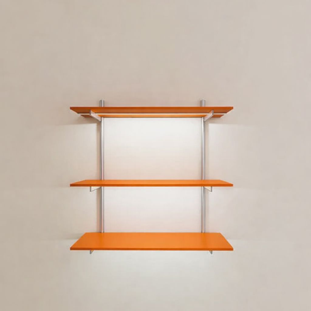 Modular shelving unit with one bay, shown with three open shelf levels.