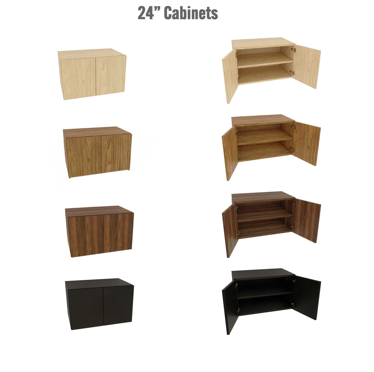 LP vinyl media storage shelving unit, 24-inch shelf width, shown with open record storage shelf levels.
