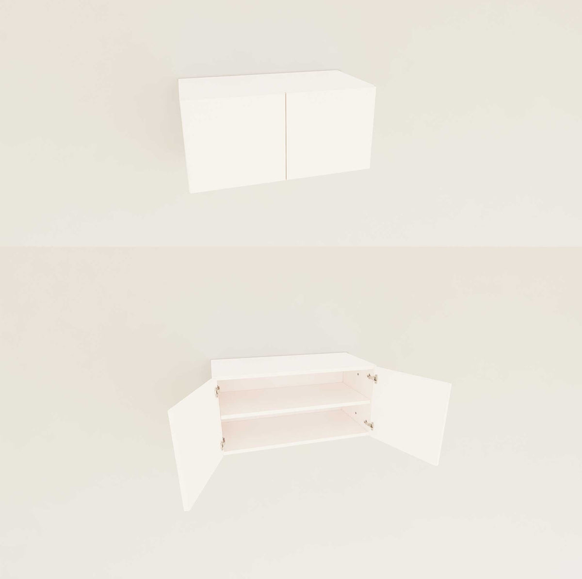 Modular shelving unit, 31-inch shelf width, shown with open shelf levels.