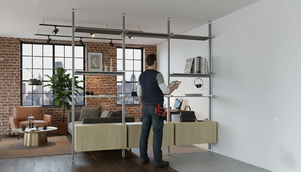 Modern shelving on NYC